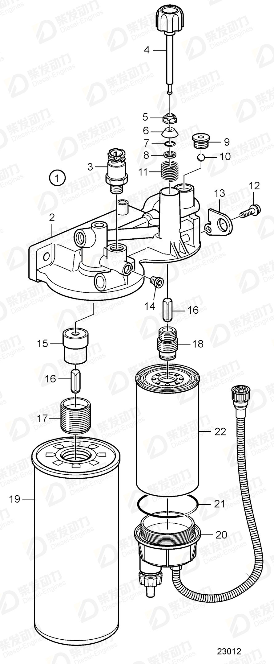 volvo penta Primary filter 20514654 Drawing volvo penta Primary filter 20514654 Drawing
